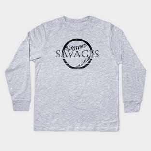 savage baseball Kids Long Sleeve T-Shirt